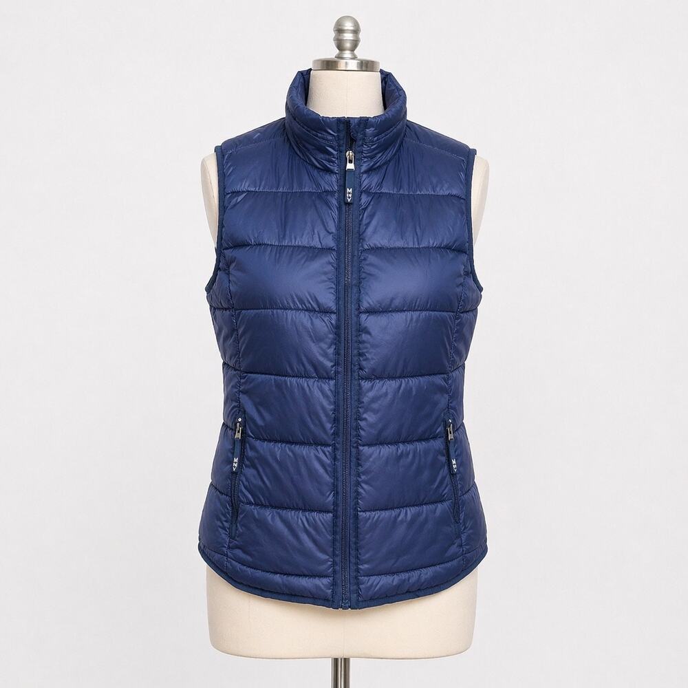 Marc New York Performance Puffer Vest Women’s Medium Navy Blue Quilted Zip Up